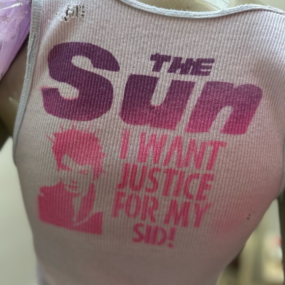 SID VICOUS I want Justice for my Sid! Punk rock graffiti distressed Tank top M - Picture 9 of 15